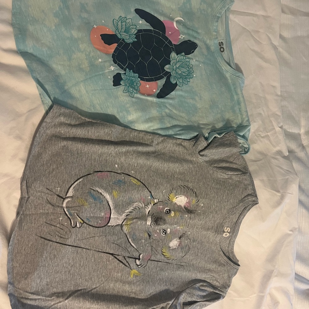 Kids' Gray and Blue Graphic Tees